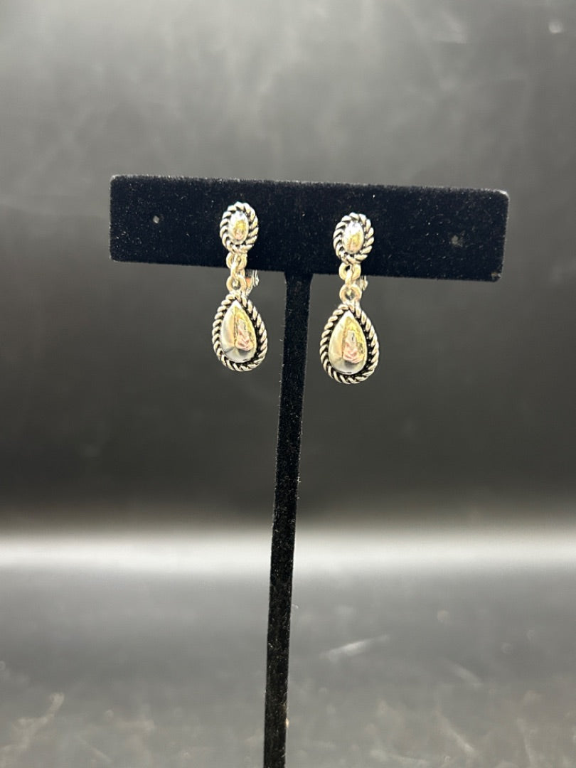 Silver Teardrop Clip Earrings