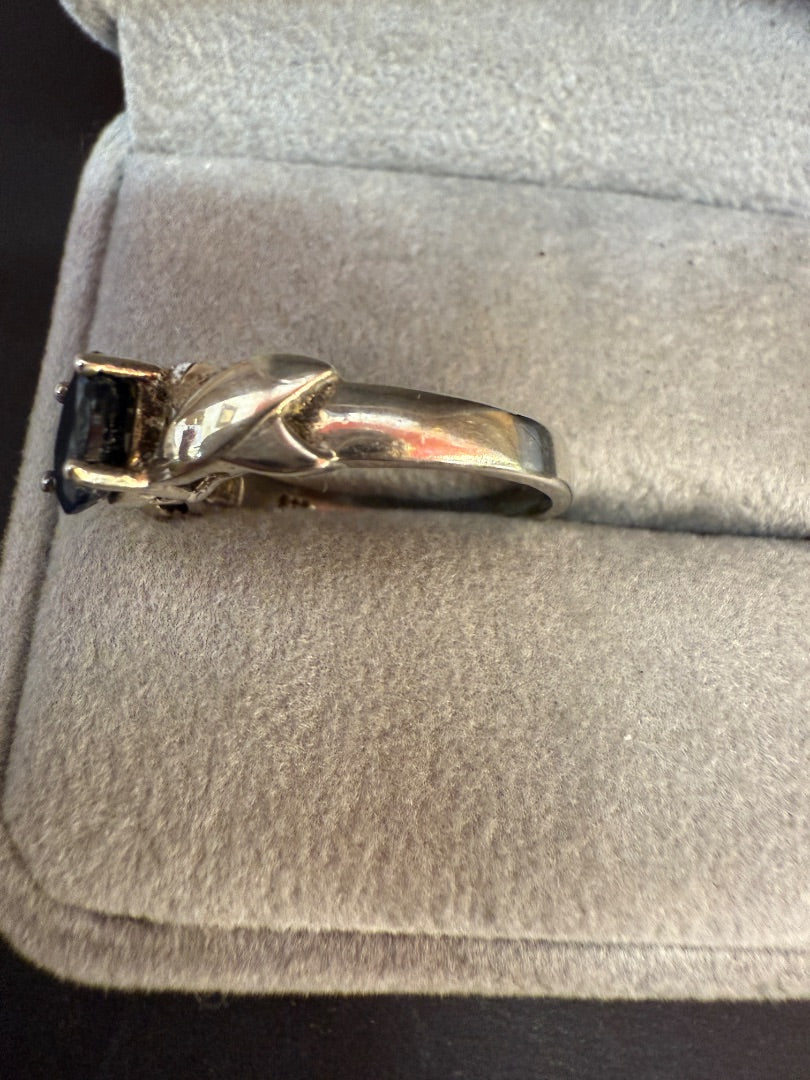 Sterling blue sapphire ring