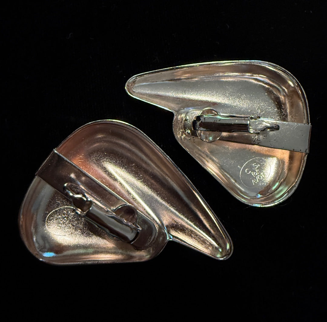 80’s AVON Lg Silver toned earrings