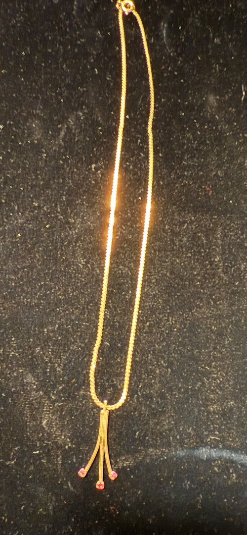 14K Gold Filled Avon Necklace with pink stones