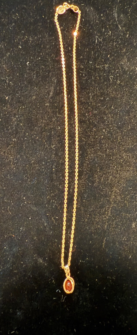 Orange stone Necklace Vtg Avon