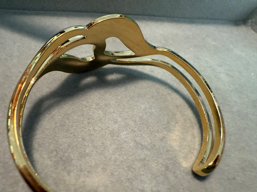 Gold Tone Cream Enamel Avon Bracelet