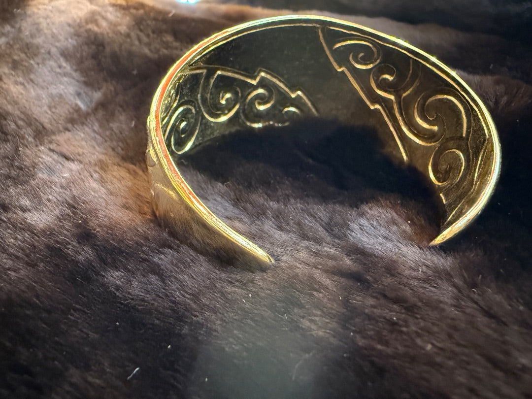 Cream enamel Gold Cuff Avon Bracelet