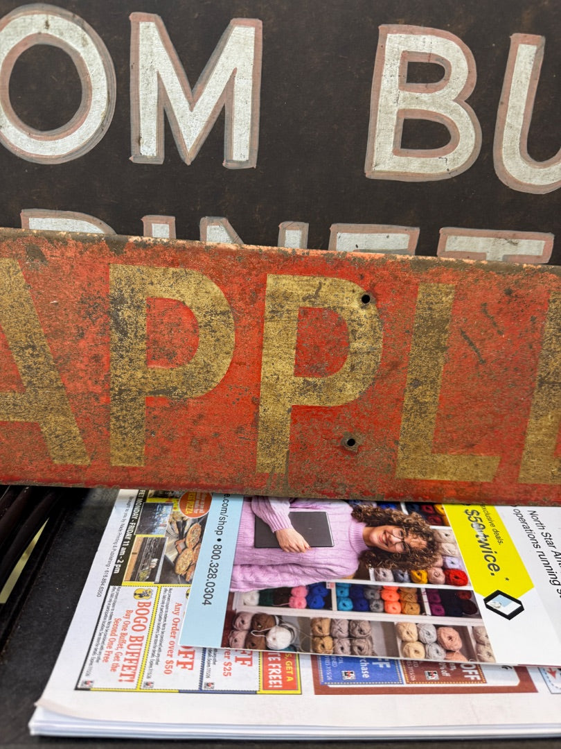 Vintage tin apples sign