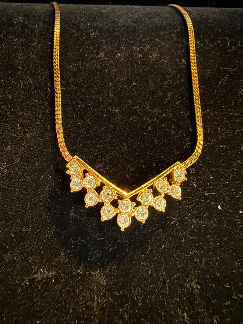 16" CZ Gold Toned Avon Necklace