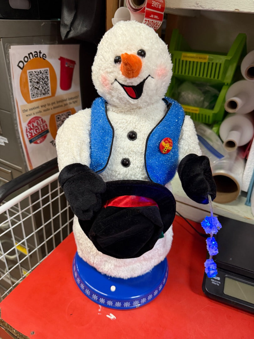 Gemmy Animated Spinning Snowflake dancing Snowman