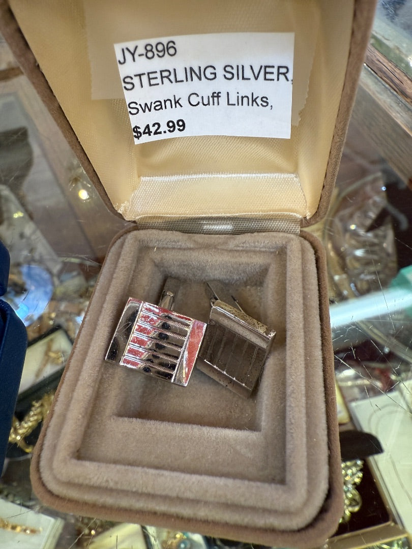 Sterling silver Swank Cuff Links