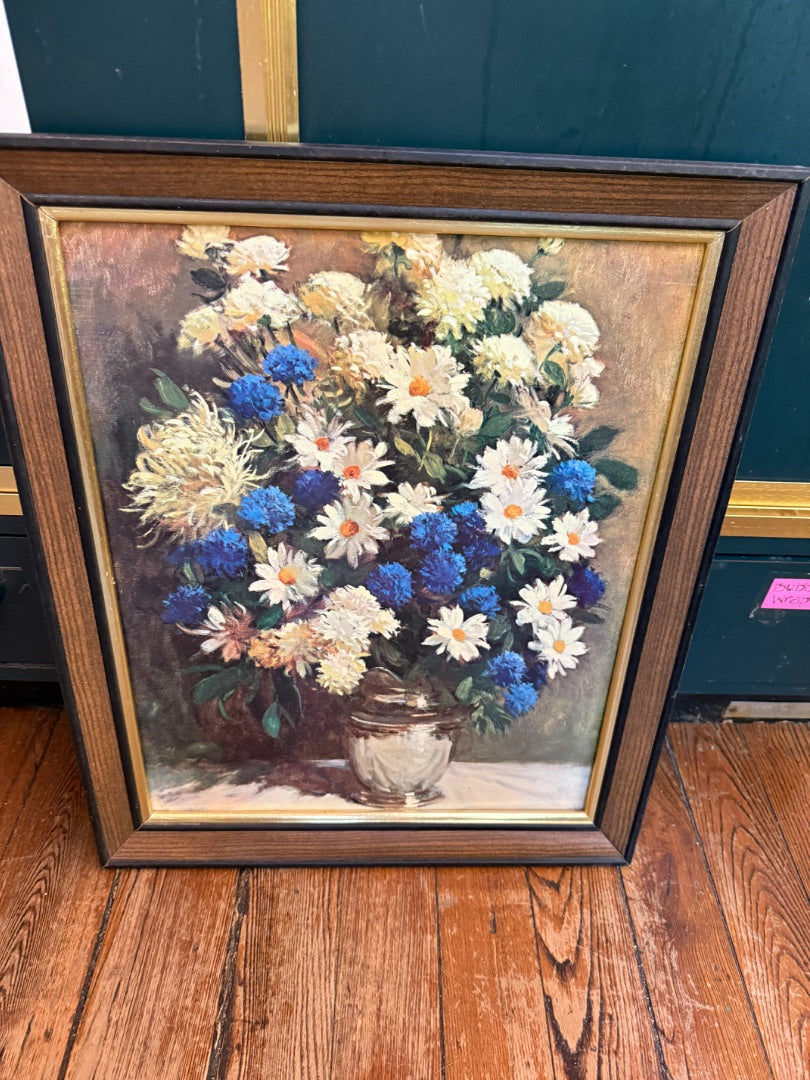 Blue Vintage floral Print