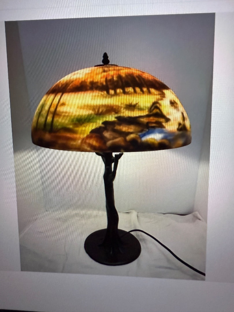 Reverse Painted Lamp