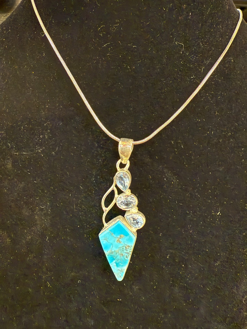 Blue Sterling Native American necklace