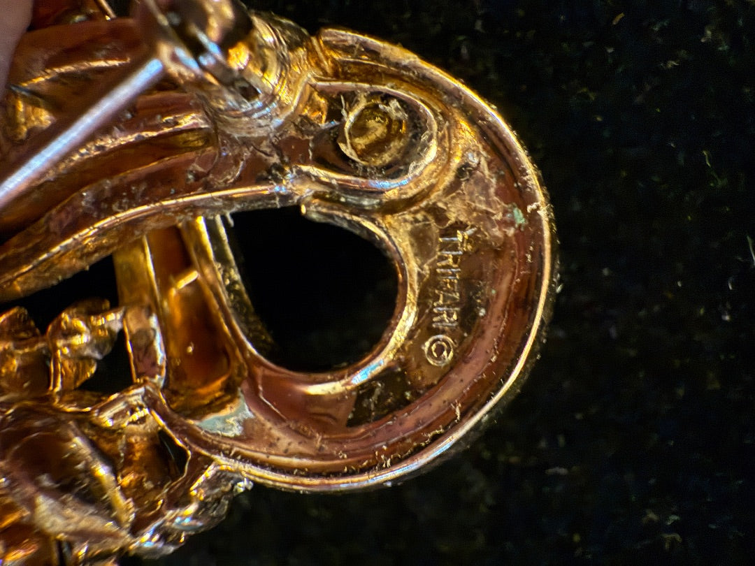 Gold Trifari Brooch 1953 CZ