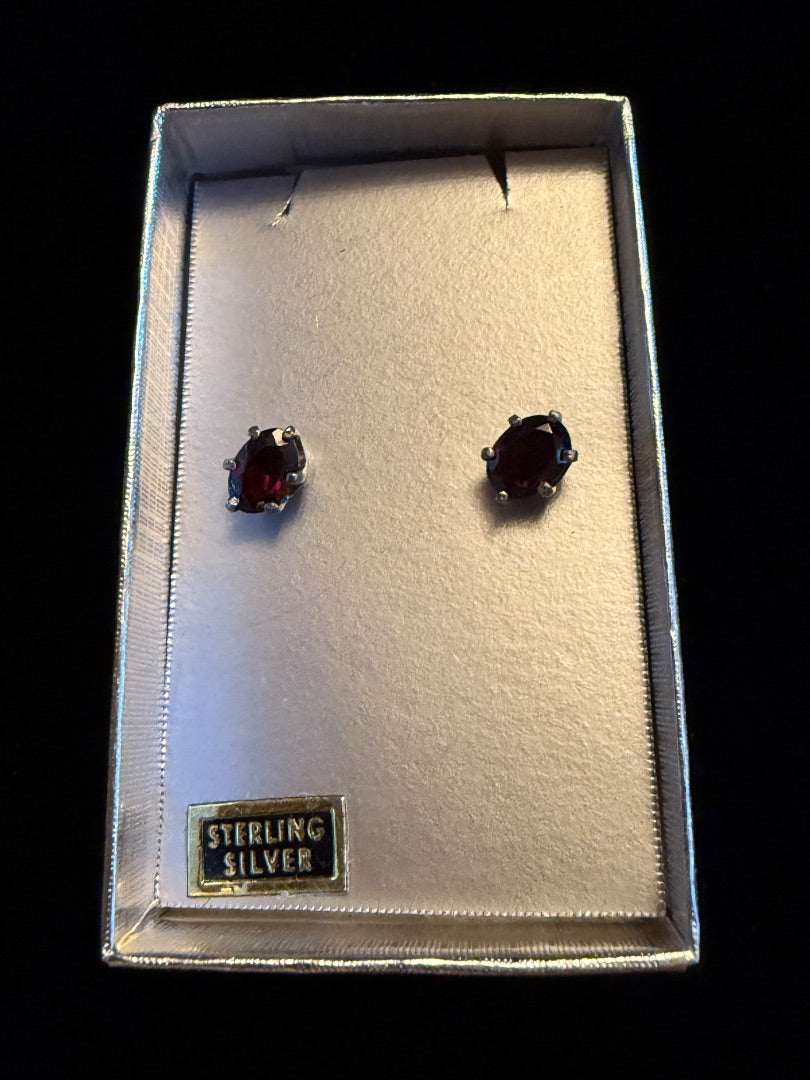 Sterling Garnet Earrings