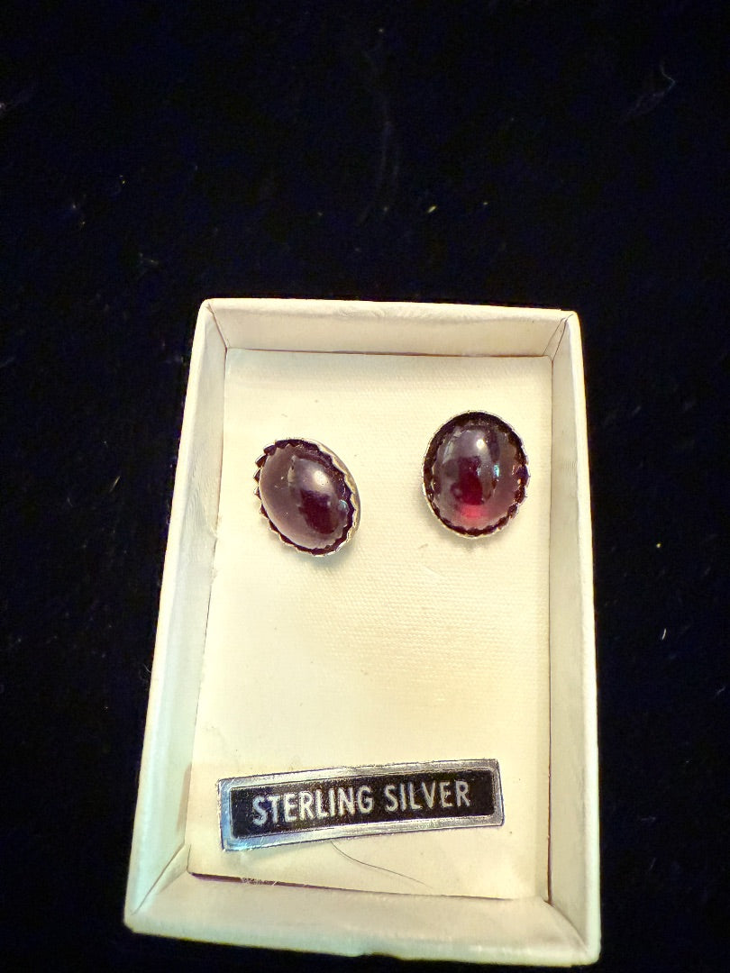 Sterling Garnet Earrings