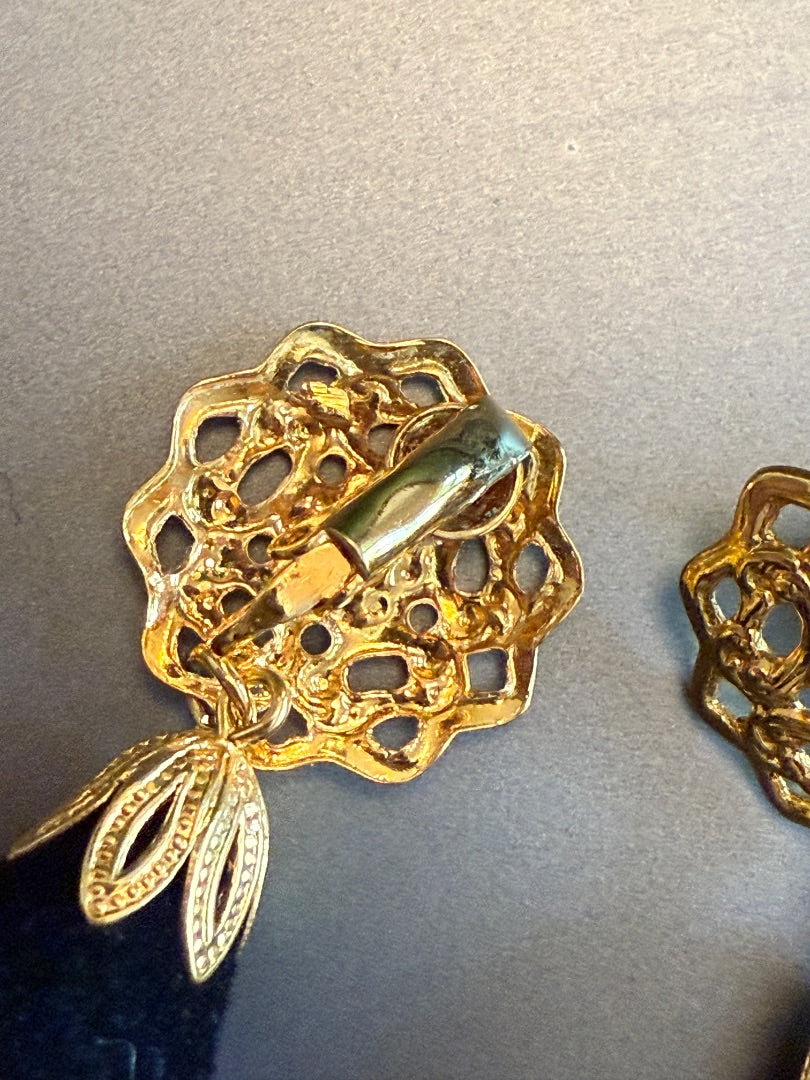 Avon Champagne Bottles Clip Earrings