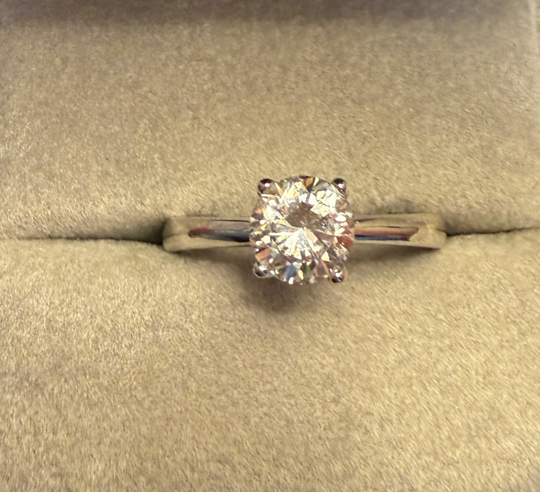 Silver CZ Ring Size 6 Adjustable