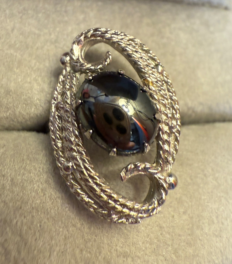 Black AND Silver AVON Ring, 6.5