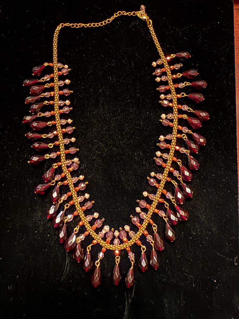 Amethyst beaded necklace