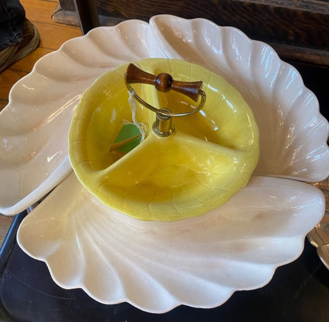 MCM Lane Serving Dish yellow cream