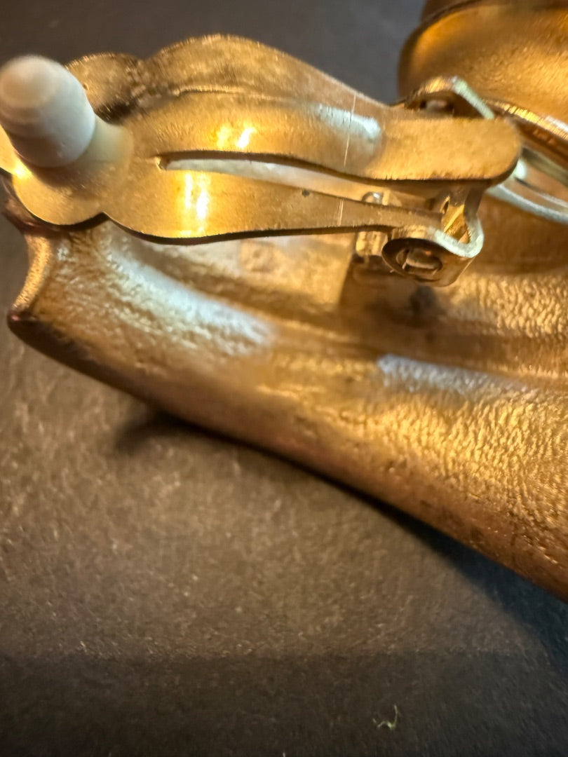 Triple Crescent Clip Earrings