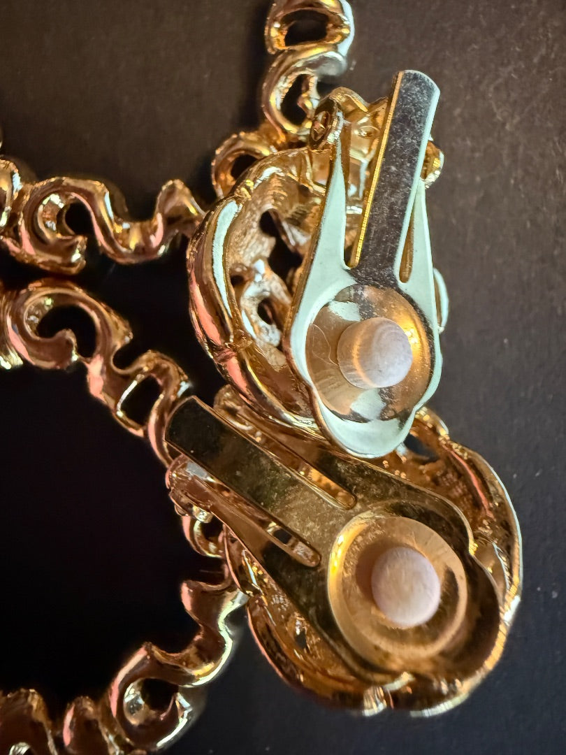 Large Circle Hoop Clip Earrings