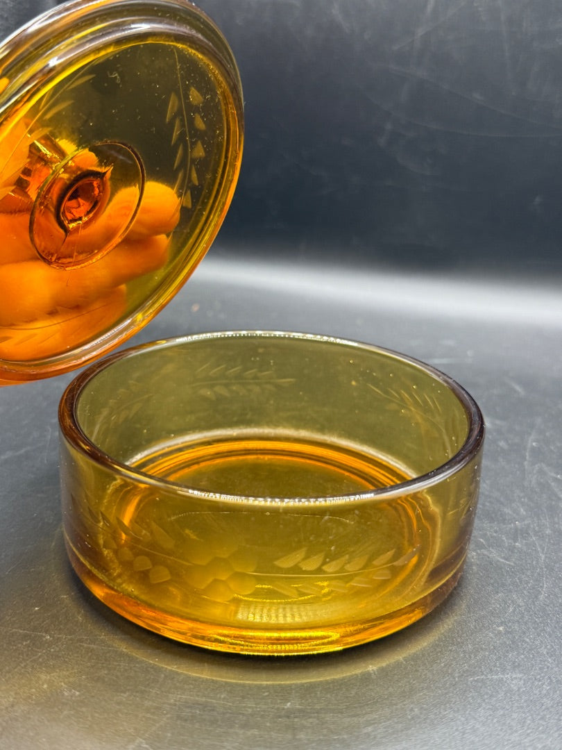 Martinsville Amber Powder Jar