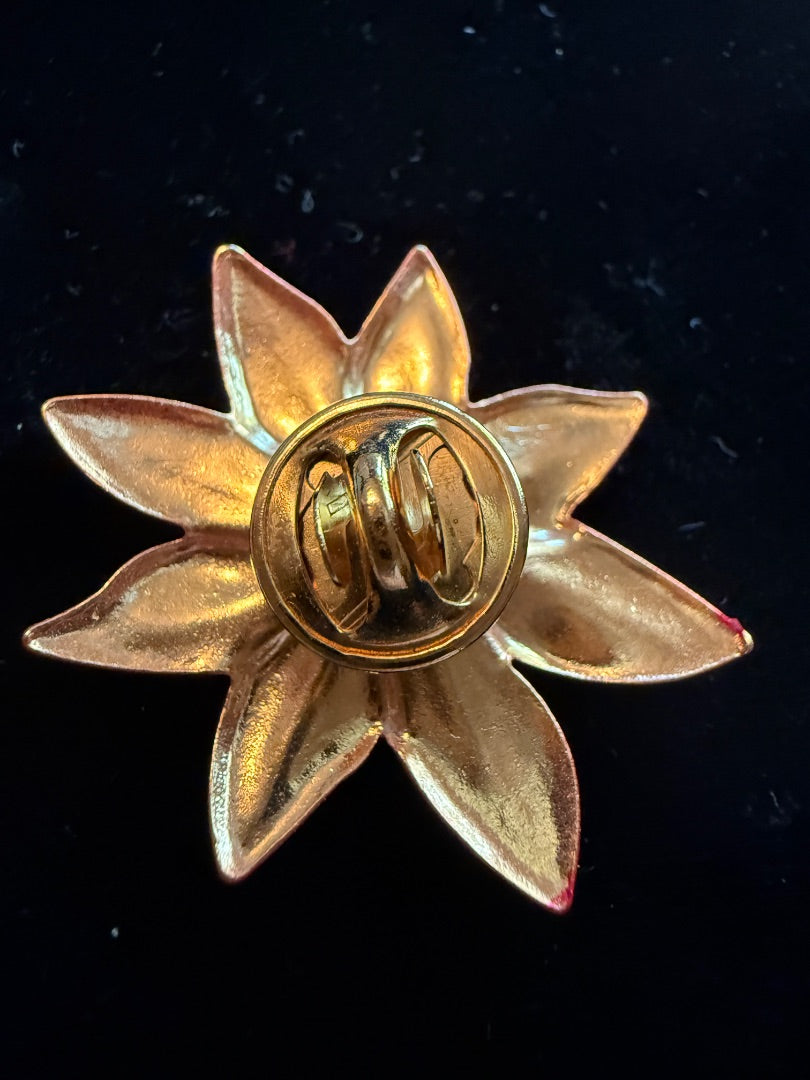 Poinsettia Pin Brooch Avon Christmas Pin