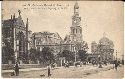St Andrews Cathedral Town Hall Victoria Markets Sydney N S W Australia Postcard