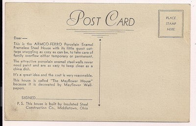 Armco Ferro Porcelain Enamel Framless Steel House Middletown OH Ohio Advertising