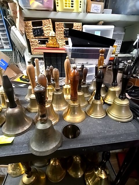 Brass School Bell Wooden Handle