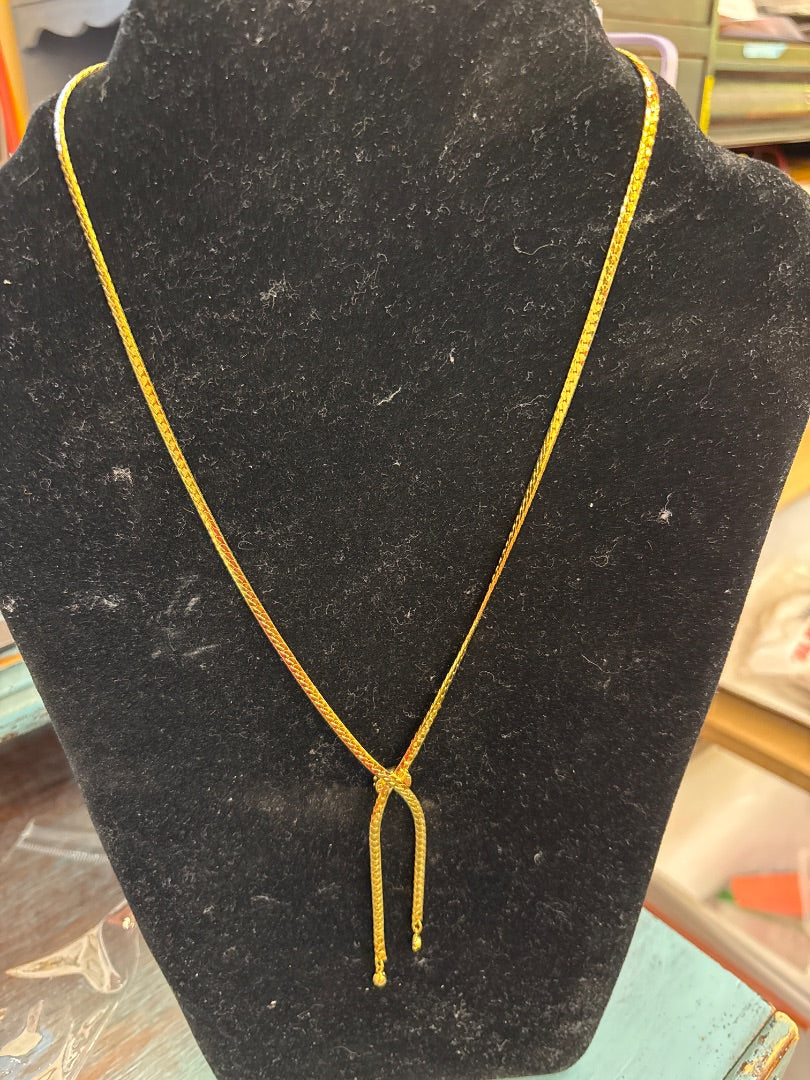 Monet Lariat Bolo Gold ToneNecklace
