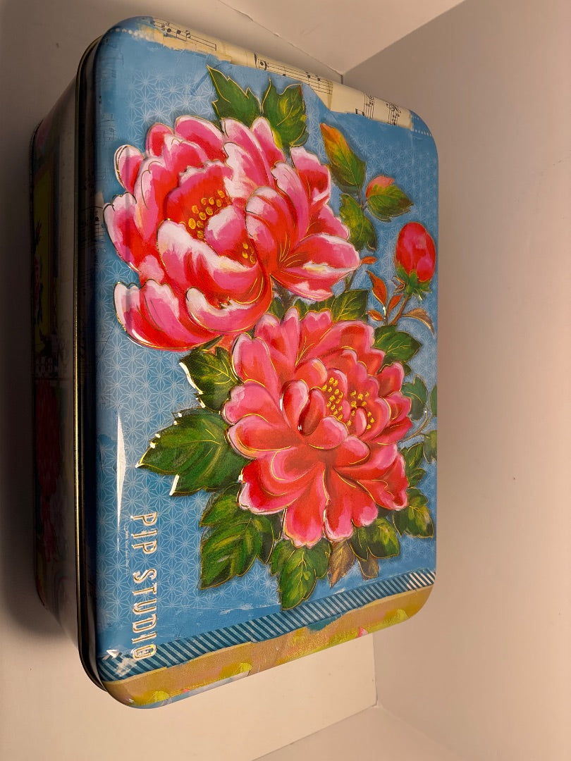 Pink Floral Pip Studio Tin Bin