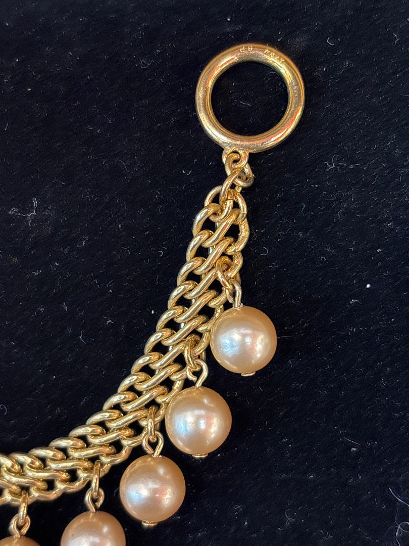 Avon Champayne Pearl Dangle Bracelet