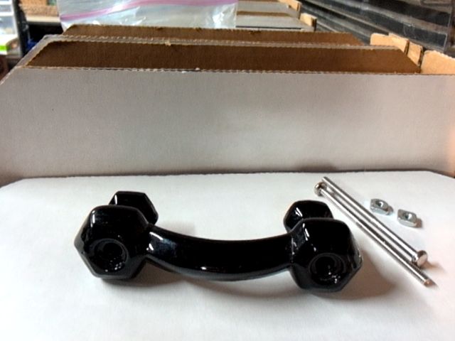 New Black Glass Drawer Pull, 4-1/4" L x 1-1/8" h x 1-3/8" depth, 3" on center