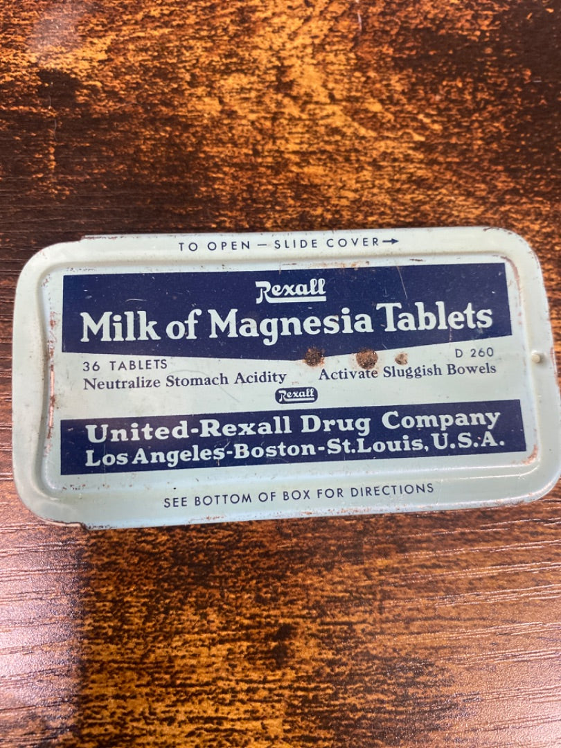 Rexall Milk of Magnesia Tablet tin