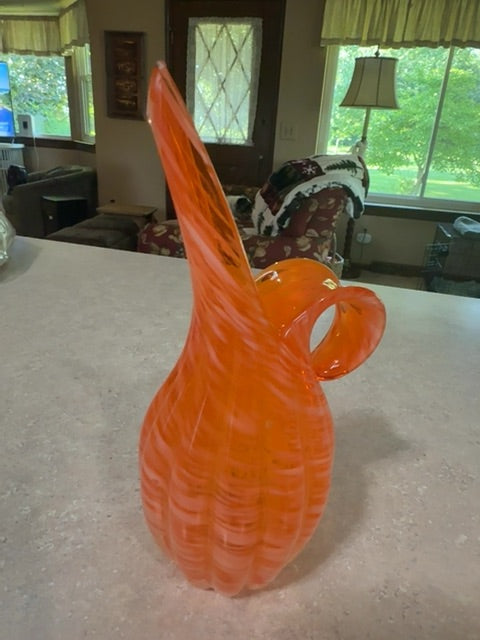 HB tangerine swirl vase/pitcher