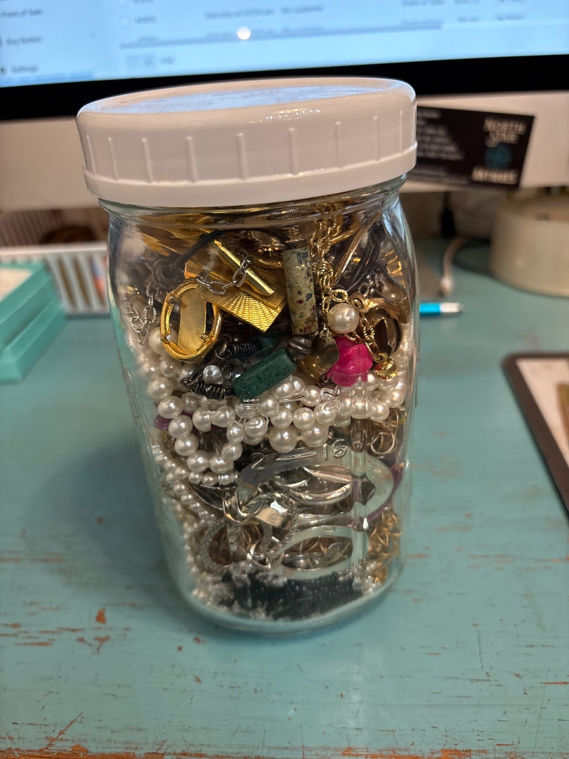 Jar of jewelry