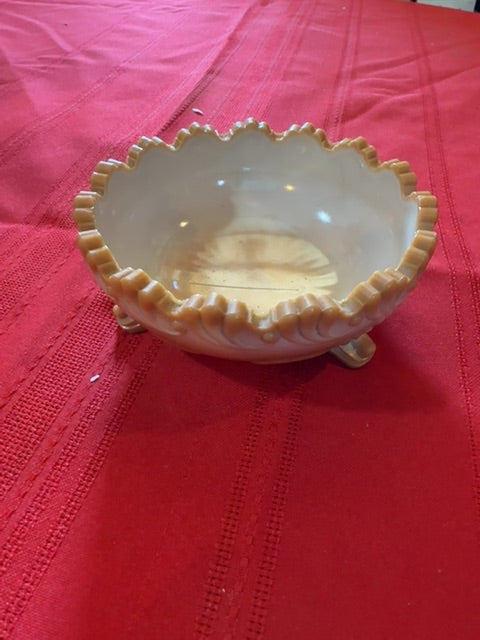 Carmel slag glass dish