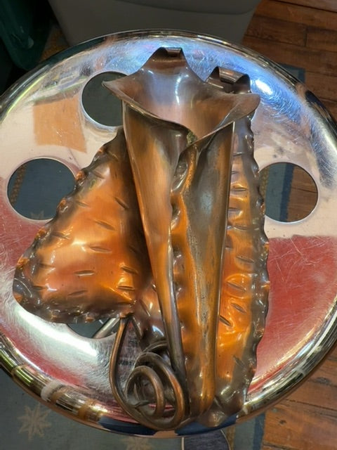 Wall pocket.   Brass