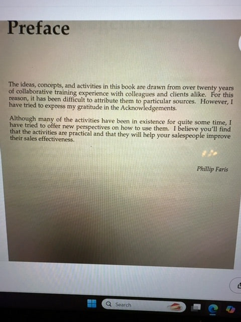 50 Fifty Activities for Sales Training Phillip Faris 1993