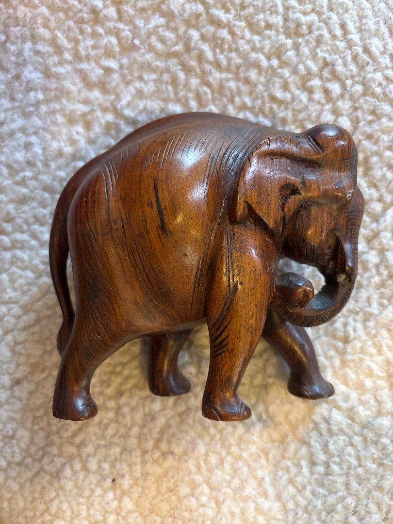 Wooden Elephant Figurine