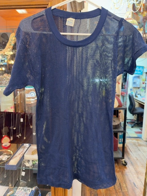 Vintage 70s Mesh Shirt, Medium