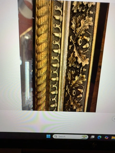 Antique Oak Wood Oak Leaf Acorn Design 27 X 23 Civil War Era Frame