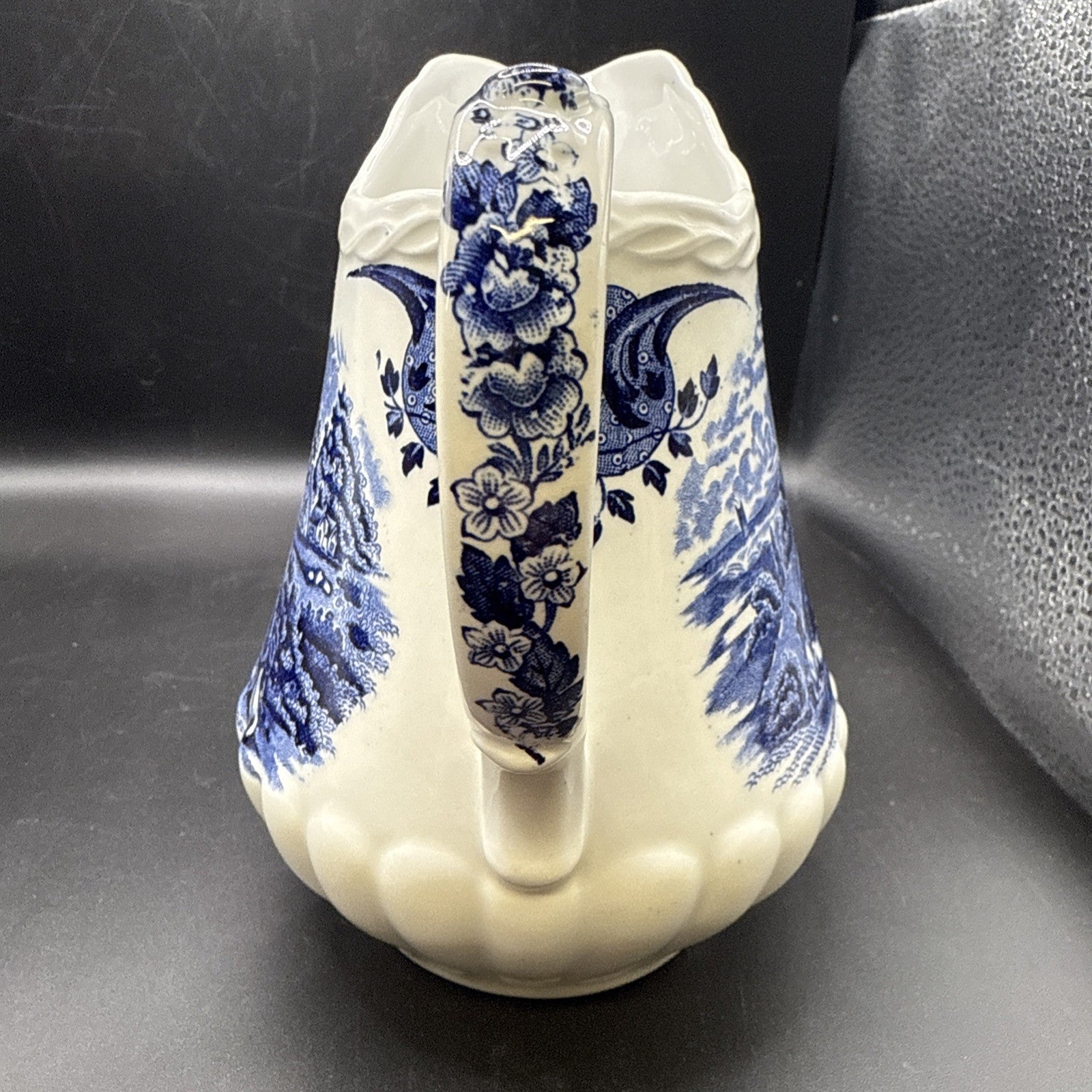 Rare W.H Grindley Porcelain Pitcher Constable Summer Morning Blue Transferware