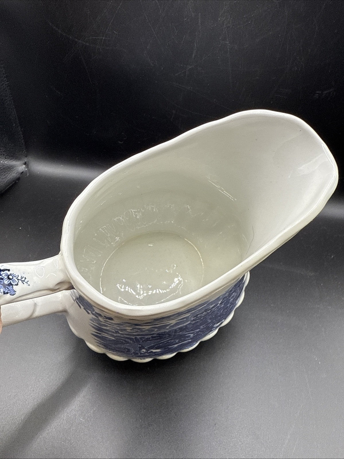 Rare W.H Grindley Porcelain Pitcher Constable Summer Morning Blue Transferware