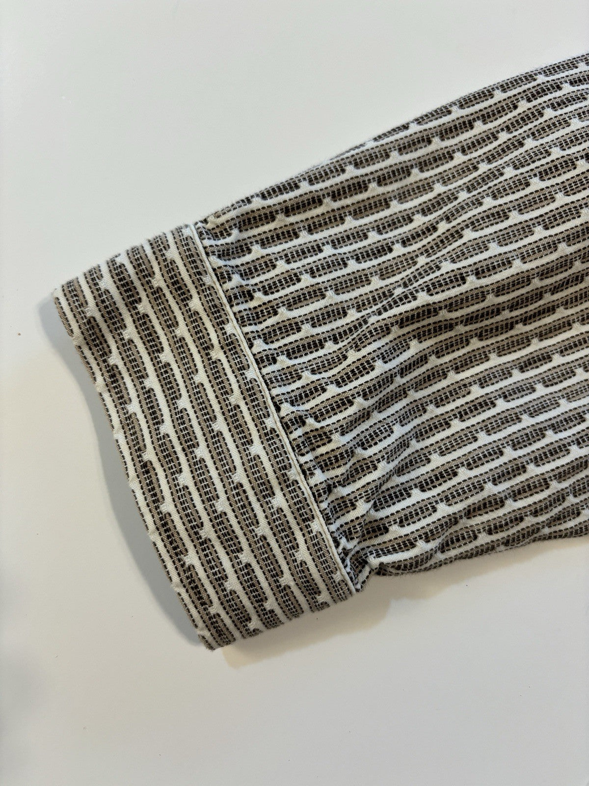 GSK Womens Button Blazer Jacket Christopher Banks Size Lg Brown/White Pleats