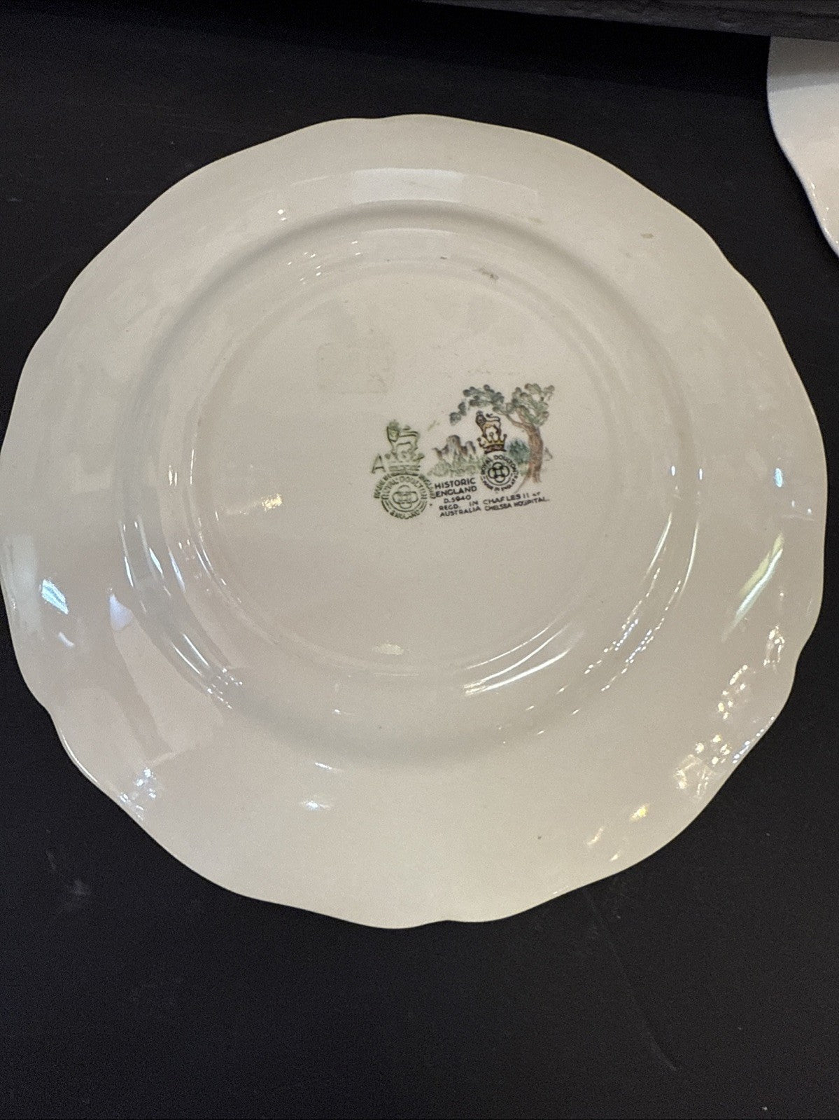 Set of 3 Haddon Hall plate historic England Royal Doulton Chelsea Hospital +