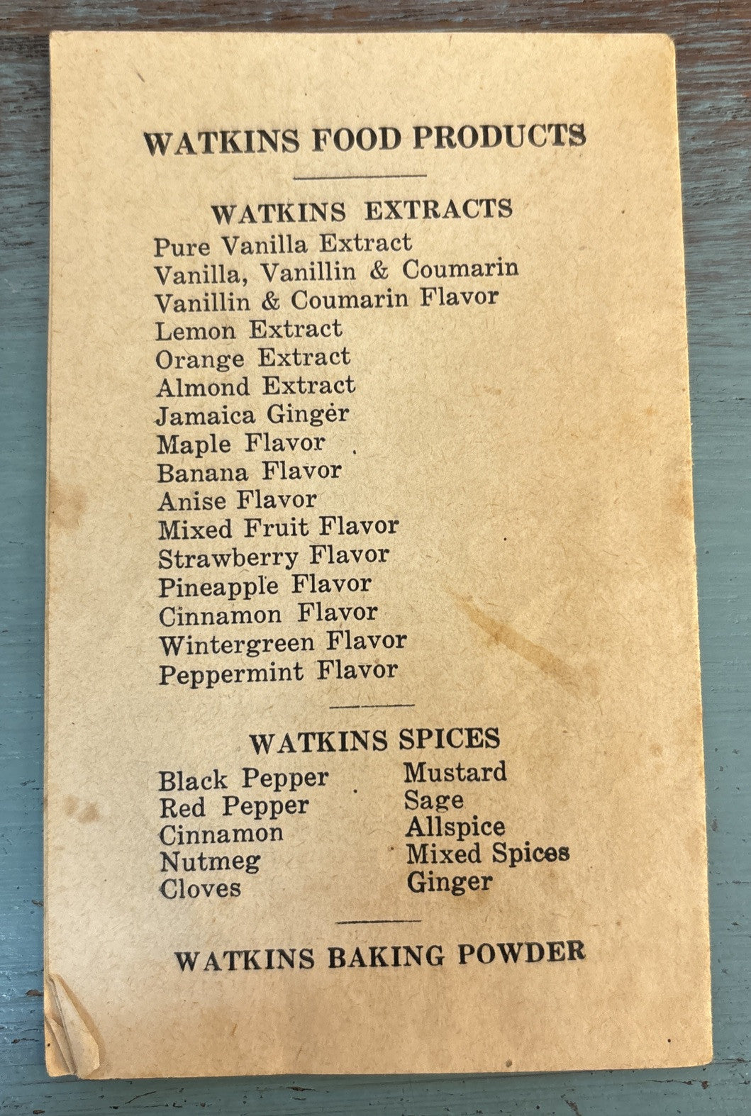 Watkins Dessert Powder How to Use Booklet 1920s-? Instructions