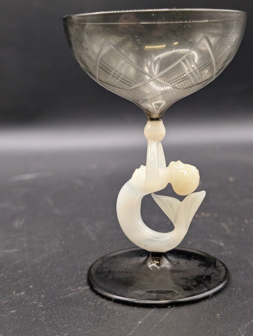 Smokey Bimini Mermaid Cut Glass