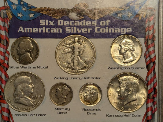 Silver coin collection.
