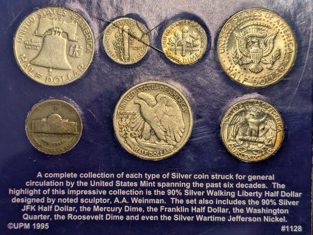 Silver coin collection.
